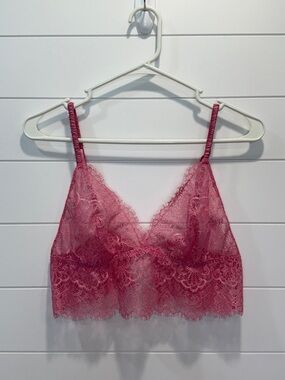 Lace Bralette in Rose Pink - Sheer Feminine Lace